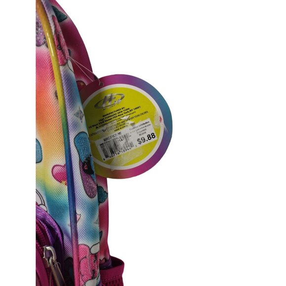 Rainbow Poop Emoji Backpack With Furry Heart Pocket For Kids - Picture 5 of 10